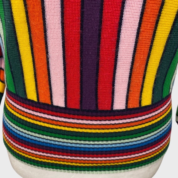 Vintage Multicolor Rainbow Stripe Turtleneck Sweater S/M - Picture 3 of 8